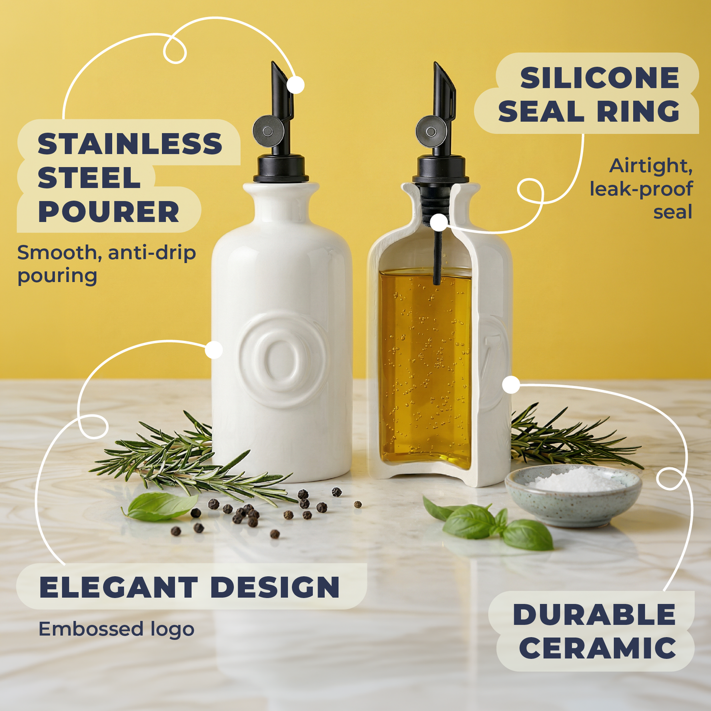 Distributeurs d'huile et de vinaigre