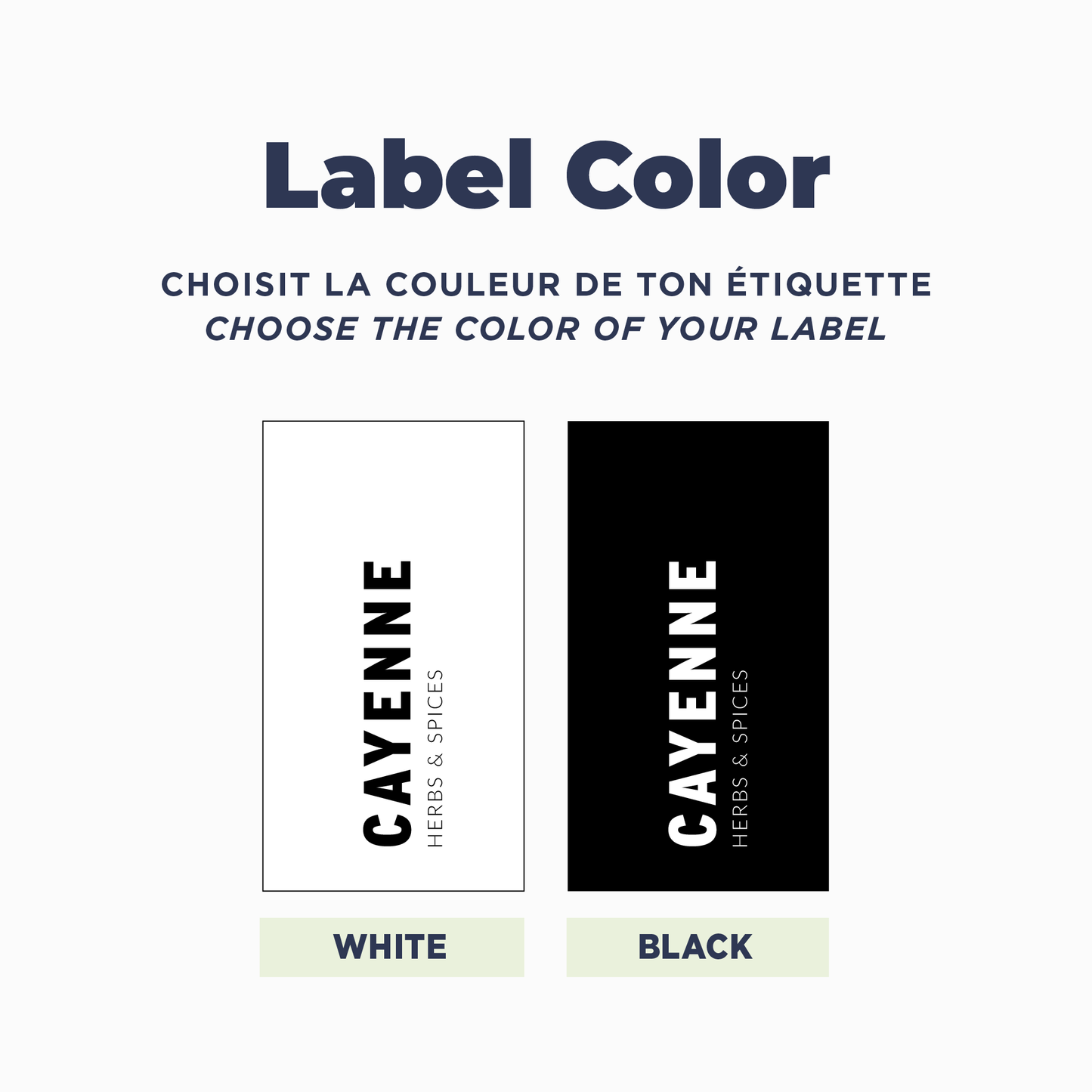 Spice jars with labels