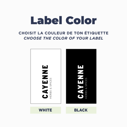 Spice jars with labels