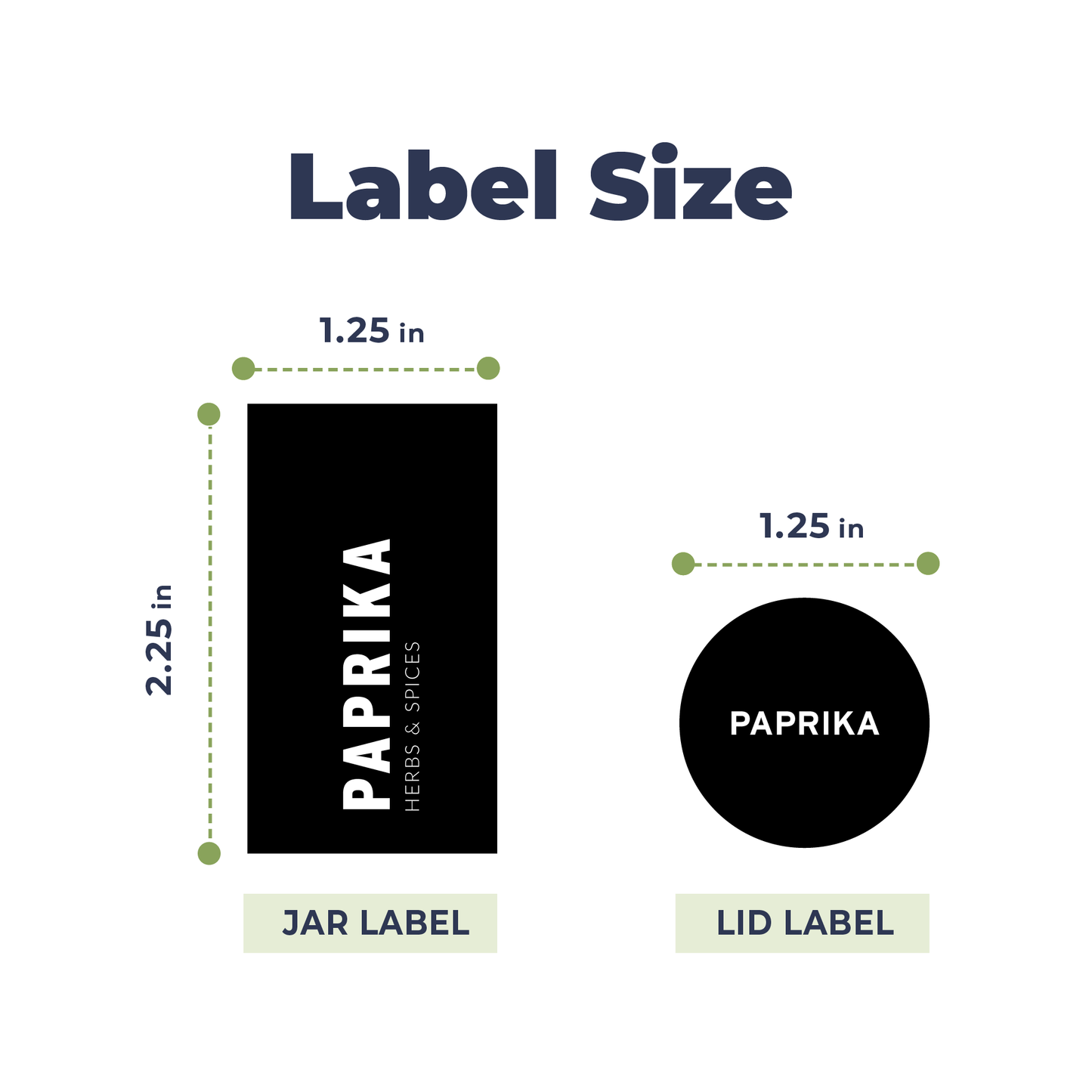 Spice jars with labels