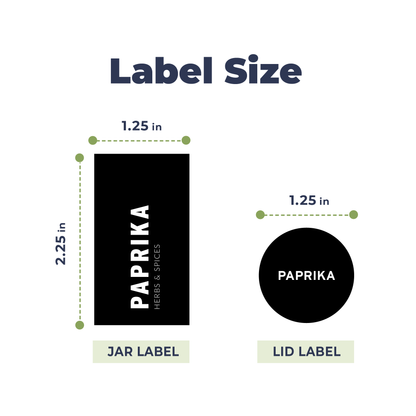 Spice jars with labels