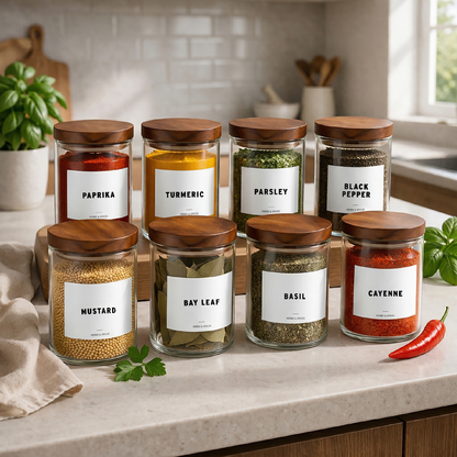 Pots à épices en Acacia