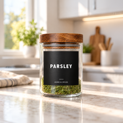 Glass Spice Jars with Acacia Lids