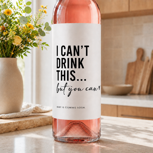 Étiquettes pour bouteille de vin – Annonce de grossesse | Ensemble de 2