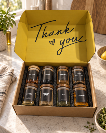 Glass Spice Jars with Acacia Lids