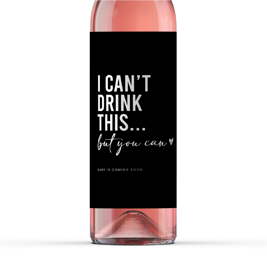 Étiquettes pour bouteille de vin – Annonce de grossesse | Ensemble de 2